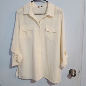 Satin cream Blouse By Elementz large